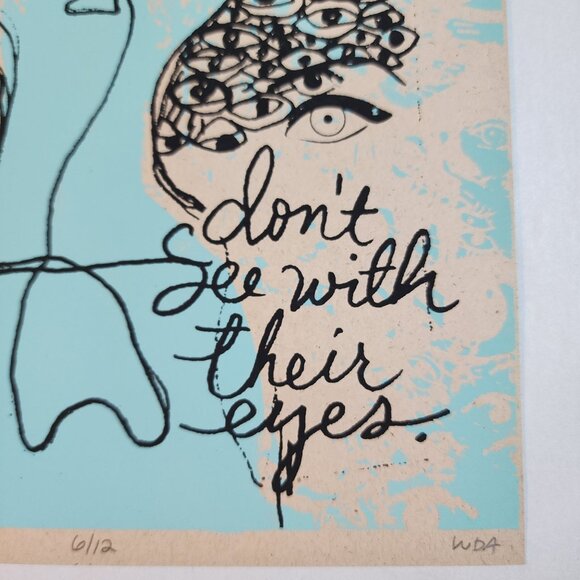 Abstract Art Print Unframed Titled "Dont See With Their Eyes" Soul Boho - Picture 3 of 9